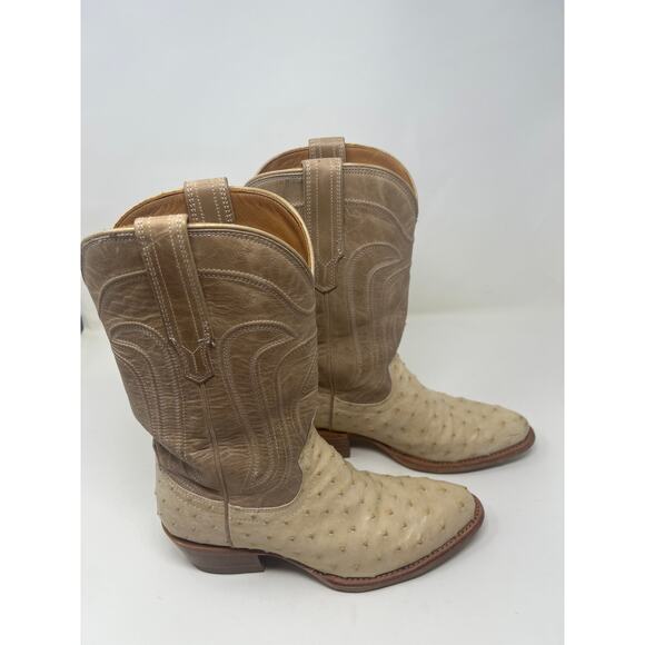 Tecovas Jamie Ostrich Cowgirl Boot in Pearl - Sz 7 - Picture 4 of 13